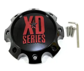 1079l170sgb-h42rc Xd Series By Kmc Gloss Black Center Hub Cap 6-5/8 Inch Od 2 H Bolt-on Closed-end