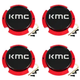 Ks1cap44-sb Xd Series Powersports By Kmc 4 Satin/g-black/red Center Caps 6-3/8 Inch Od For Ks134 Addict Ks135 Grenade