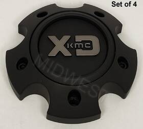 Xd Series S057l133sb1dc-h34 Set Of 4 New Satin Black 5x127 Wheel Rim Center Caps