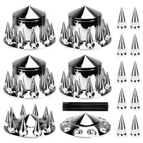 Youxmoto Yxwcv001-aaa Chrome Abs Complete Axle Cover Set 2 Front And 4 Rear With Hub Caps