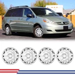 Set Of Hubcaps For 2004-2010 Toyota Sienna Premium Replica 16-INCH Chrome New. Price: $53.99.