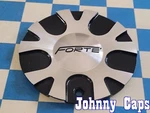Forte Wheels # C-327-1AL Black & Silver Metal Center Cap 57 (qty. 1) Used. Price: $29.24.