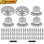 Fits Chrome Hub Kit 33MM Front & Rear Semi Truck Wheel Axle Covers Spiked New. Price: $171.74.
