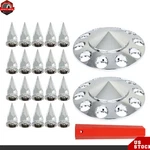 For Semi Truck 33MM Spiked Chrome 2PCS Front Axle Kit Thread-on Nut Covers New. Price: $37.72.