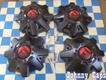 Fuel Wheels # 1002-53MBQ New Matte Black/red Logo Center Caps Jc (qty. 4). Price: $120.11.