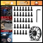 32PCS Carbon Steel Wheel Center Cap Screws For Fuel Rims, Black Replacement Part New. Price: $25.99.