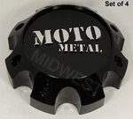 4 New Moto Metal Gloss Black 8X165.1 8X180 Wheel Center Caps 1079L170MO3GB-H50. Price: $108.00.
