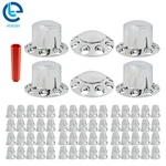 Front & Rear Complete Chrome Hub Cover Semi Truck Wheel Kit Axle 33MM Lug New. Price: $108.40.