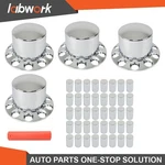 Labwork 33MM Chrome Rear Axle Covers With Hub Caps Lug Nuts Semi Truck 4 Set New. Price: $84.36.
