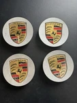 Porsche Wheel Center Caps Genuine Original Oem Color Logo Crest Set Used. Price: $80.00.