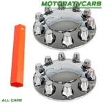 All-carb Chrome Front Wheel Axle Hub Kit Semi Abs 33MM Nut Covers Plastic New. Price: $42.23.