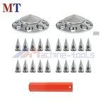 Chrome Semi Truck Wheel 33MM Nut Covers Spiked Front Hub Set New. Price: $44.04.