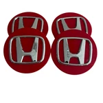 Honda Wheel Center Chrome Logo Red Hubcaps 69MM Set Of 4 Accord Civic Cr-v Used. Price: $19.91.