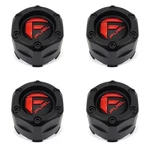 4 Fuel Off-roads Matte Black Wheel Center Hub Caps Gloss Red Logo 3-1/8" Snap-in New. Price: $52.98.