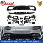 For Mercedes-benz W177 Gloss Black A45 Look Rear Diffuser Bumper Lip Set New. Price: $298.98.
