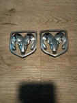 Dodge Ram Pickup Truck Emblems Decal Set Chrome Silver Used. Price: $21.00.