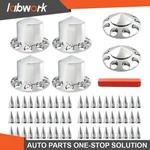 Labwork Hub Kit 33MM Front Rear Semi Truck Wheel Axle Covers Spiked Chrome New. Price: $115.06.