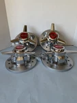 (4) 3 Bar Spinner & Center Caps For 5 Lug Chevy Truck Rally Wheels,red Flags New. Price: $120.00.