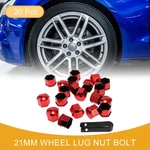 20 Pcs 21MM Universal Wheel Lug Nut Bolt - Car Plastic Chrome Red New. Price: $14.09.