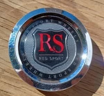 Rs Red Sport Custom Wheel Center Cap, Part Number CCVE65-1P 03 Used. Price: $12.95.