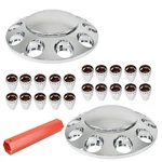 1 Pair Wheel Cover Chrome Front Axle Center Cap With Hub 33MM Lug Nuts New. Price: $41.55.