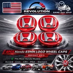 Set Of Chrome & Honda 69MM/2.75" Wheel Rims Center Caps Civic Accord 03-14 Remanufactured. Price: $21.79.