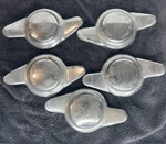 Set 5 Vintage Aluminum Wire Wheel Knock-off Spinners Sports Car Mg Triumph Used. Price: $40.00.