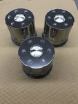 (3)-MB Motoring BC-528 Alloy Wheel Push Tru Chrome Center Caps Used. Price: $75.00.