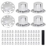 Silver Hub Cover Semi Truck Wheel Axle Kit 33MM Lug Front & Rear Complete New. Price: $206.85.
