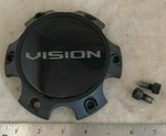 Vision Wheels Rim Matte Black Hub Cover Center Cap C-722-2 C354SB-6V Used. Price: $42.50.