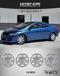 4 Pack 16" Bolt-on Silver Hubcaps For 2006-2011 Honda Civic R16 Wheel Rims Cover New. Price: $46.99.
