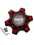 Moto Metal Satin Black/red Insert Center Cap W/screws M-946BK04 New. Price: $42.00.
