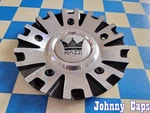 Mazzi Wheels # C10363B02 Black & Silver Metal Center Cap 69 (qty. 1) Used. Price: $38.23.