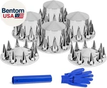 33MM Axle Chrome Pointed Combo Kit Spike Screw-on Lug Nut Covers With 2 Fr New. Price: $239.14.