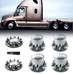 Torque Chrome Front And Rear Axle Complete Wheel Cover Set 33MM Screw-on Lug Nut New. Price: $134.99.