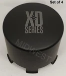 New Matte Black Xd Series 8 Lug Push Thru Wheel Rim Center Caps 1001342B. Price: $96.00.