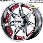 7 New 389K18R Red Moto Metal 18" MO961 Wheel Rim Inserts With Screws. Price: $39.95.