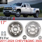17" Set Of Stainless Steel Dually Wheel Simulator For 2011-2024 Chevy Gmc 3500 New. Price: $279.99.