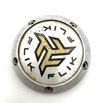 Flik Wheels Center Hub Cap 2.75" Diameter Silver Yellow Snap In C618 Used. Price: $26.68.