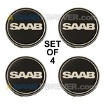 Saab New 9-3 9-5 Black Nevs Wheel Center Caps Set Of Oem 62.5MM 2100004. Price: $65.99.