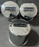 (3) Unique Wheel Center A-SC4280EB Metal Hubcaps Middle Rim Cover 4.5" Used. Price: $40.00.