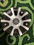 Velocity Chrome/black Custom Wheel Center # 716-CAP 1PIECE Used. Price: $30.00.
