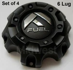 Set 4 New 1001-58B Fuel Off-road Flat Black 6 Lug Wheel Rim Center Caps. Price: $144.00.
