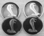 Set Of 4 Ford Mustang Black Cobra Svt 1/2"INCH/68MM Rim Wheel Center Hub Caps New. Price: $49.99.