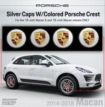 2014-2018 Porsche Macan 18" Wheel Center Caps Set Silver / Colored Crest New. Price: $112.40.