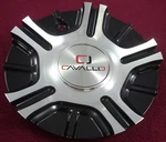 Cavallo Wheels Silver / Gloss Black Custom Center Cap # C-5491-1 (1) Used. Price: $69.95.