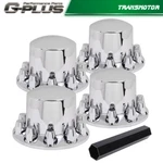 4PCS Rear Wheel Axle Covers Semi Truck Silver Hubcaps Kits 33MM Lug Nuts New. Price: $156.55.