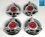 (SET/4) Red Logo Wire Wheel Spinner Hubcaps 1962-1963 Ford Thunderbird New. Price: $254.95.