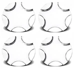 New 1999-2004 Ford Mustang 17" Chrome Wheel Center Hub Caps Set. Price: $84.95.
