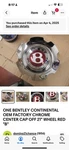 One Bentley Continental Oem Factory Chrome Center Cap Off 21" Wheel Red "b" Used. Price: $299.00.